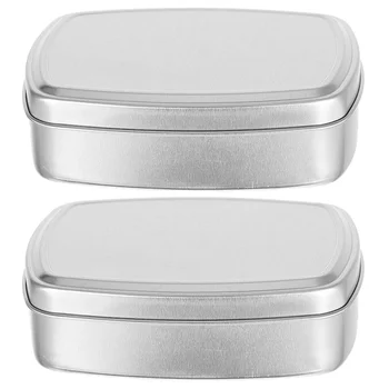 2 елемента Алуминиеви кутии, Чанти за съхранение на сапун, Контейнери за бонбони, Организатор за съхранение с капак