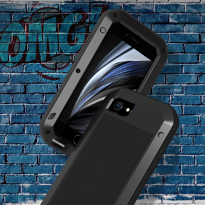 Оригинален Мощен калъф Love Мей За iPhone 7 8 устойчив на удари Грязезащитный Водоустойчива Метална Блиндирана Калъф за Телефон iPhone SE 2020