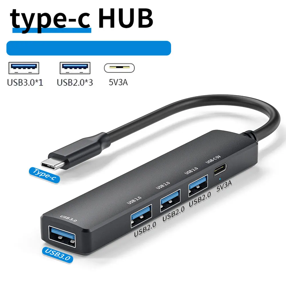 5 Портове USB 3,0 2,0 Хъб Тип A C Hub Мультиразветвитель Адаптер за Разширяване на Множество Удължител PD 100 W 5 В 3A За HUAWEI, Xiaomi