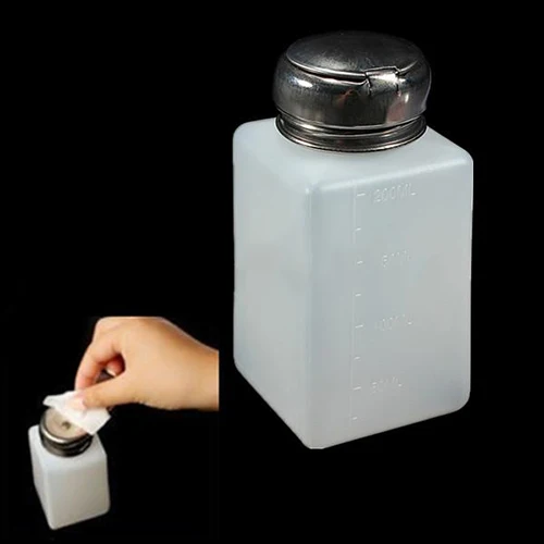 200 мл Нов течен алкохолен преса Опаковка лакочистител за нокти Пречистване на Бутилка, за да изпомпва