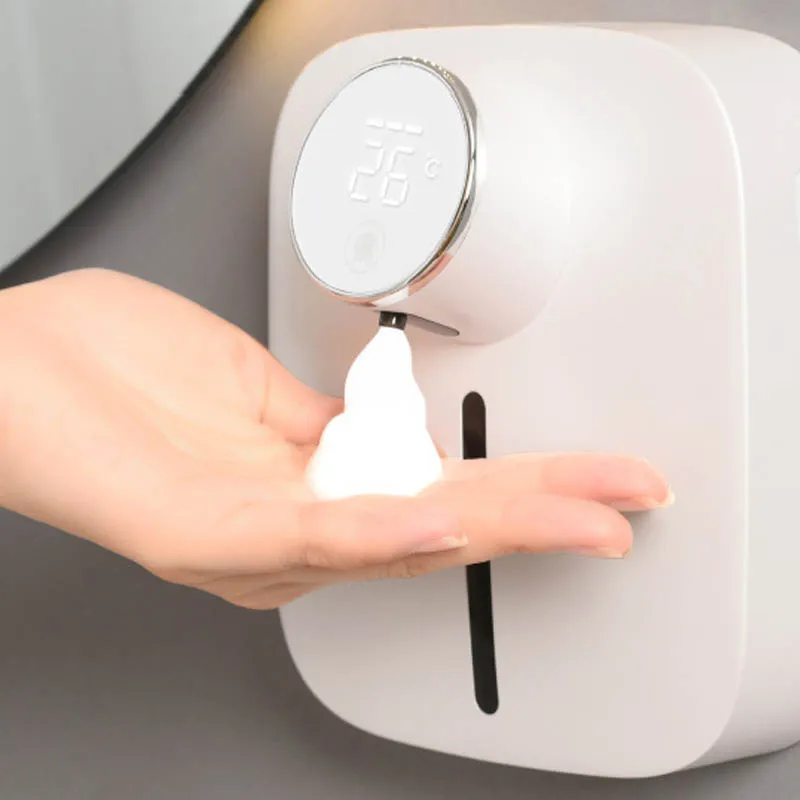 Автоматично дозиране система за сапун на пяна Монтиране на стена за баня Интелектуална Пране Опаковка сапун за ръце Зареждане чрез USB Инфрачервен сензор Опаковка сапун