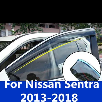 Автомобилна водоустойчива декоративна лента на сенника специално модифицирано украса за вежди от дъжд на прозореца на Nissan Sentra 2013-2018
