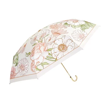 Ветрозащитный мини чадър Чадър, сладък луксозен сгъваем джобен чадър със защита от ултравиолетови лъчи за жени, разменени дъждобран Paraguas