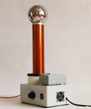 Демонстрация на безжичен пренос на високочестотен променлив ток с имитатором освобождаване gap цип бобина на Тесла