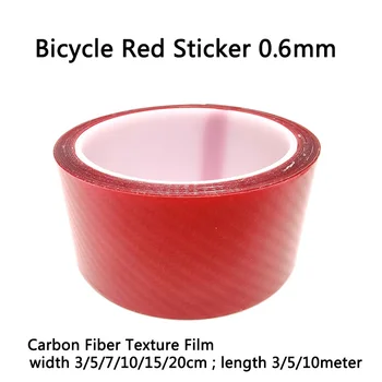 Колоездене Етикети Frame Протектор За МТБ Road Bike Chain Protector Стикер 3M 5M 10M Червена Структура от Въглеродни Влакна с Дебелина 0,6 мм
