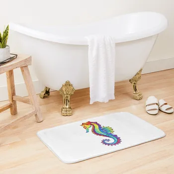 Многоугольный подложка за баня Rainbow под формата на морско конче, впитывающий материал за баня, стоки за баня и душ, подложка за влизане, постелки за баня и подложка за сервиране на масата