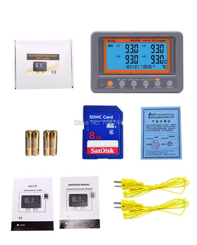 Мулти-канален цифров термометър AZ88598, 4-канален рекордер температура термодвойки тип K, данни дървар SD-карта AZ-88598