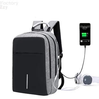 Мъжка чанта, раница за зареждане чрез USB, противоугонный туристически бизнес раница за лаптоп, водоустойчива раница с голям капацитет, външен вид на раницата