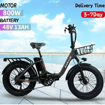 Нов електрически мотор с Мощност 800 W 48 13. А, електрически велосипеди за възрастни, велосипеди за снежните планини, 20-инчов сгъваем велосипед с дебели гуми за мъже и жени
