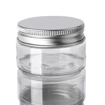 Продажба на едро на Празен Прозрачни Пластмасови контейнери за крем с тегло 30 грама, с алуминиева капачка, 1 унция Козметични консерви за нокти за еднократна употреба