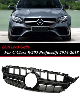 Решетка AMG В Стил E63s Look За Mercedes Benz C class W205 Pre-Facelift Лифтинг C180 C200 2014-2018 Сребристо-Черен