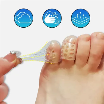 Силиконов протектор за пръстите на краката Мека дишаща тръба за пръсти От Гел за мазоли защита мизинцев Разделители пръстите на Краката Средство за грижа за краката