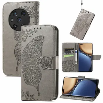 Сладък калъф-пеперуда за Huawei honor Magic3 (6,76 инча), Кожен портфейл-книжка с панти капак, черен ELZ-AN00 honorMagic3 Magic 3