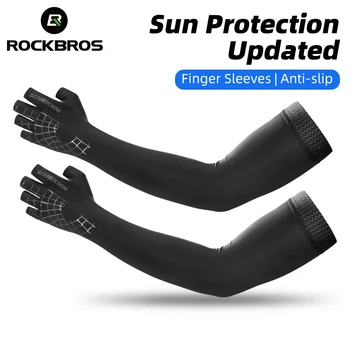 Спортна ръкавица ROCKBROS 2 в 1 за ръце, дишаща еластичност, ръкави за джогинг, пешеходен туризъм, шофиране, топли ръкавици за защита на ръцете от слънцето