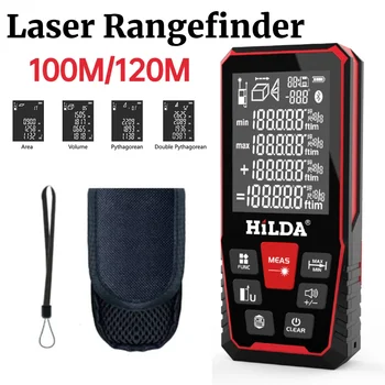 Цифров лазерен далекомер HILDA 100 м/120 м, Лазерна рулетка, Лазерен далекомер, линийка за измерване на сградата, линийка за определяне на обхвата